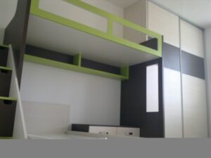 Patrová postel s vestavěnou skříní - Impress Pacov